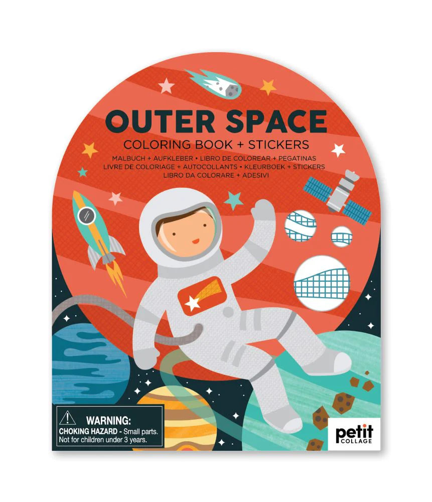 Outer Space Coloring Book With Stickers: