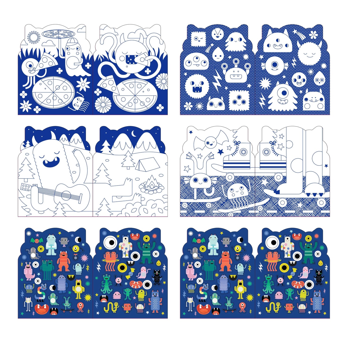 Monsters Coloring Book with Stickers