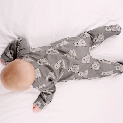Grey Bear Cotton Sleepsuit