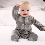 Grey Bear Cotton Sleepsuit