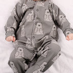 Grey Bear Cotton Sleepsuit