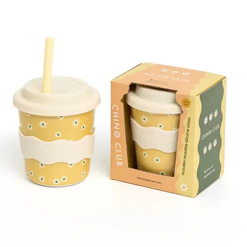 Yellow Daisy Chino Cup 8oz (Straw Included)