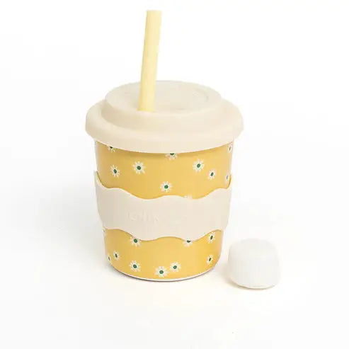 Yellow Daisy Chino Cup 8oz (Straw Included)