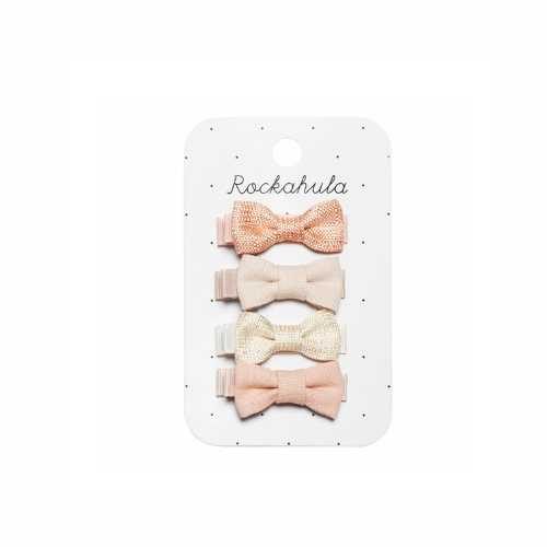 Linen Mini Bow Clips