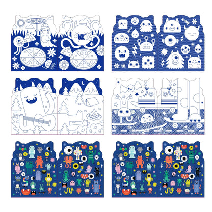 Monsters Coloring Book with Stickers