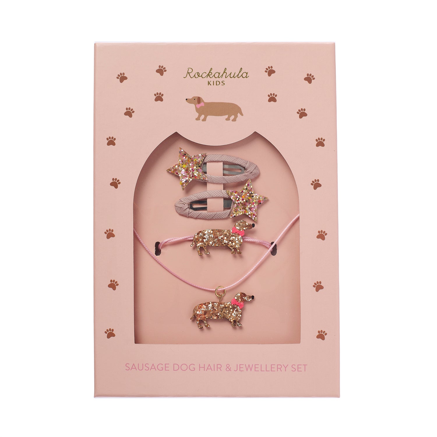 Sausage Dog Hair & Jewellery Set