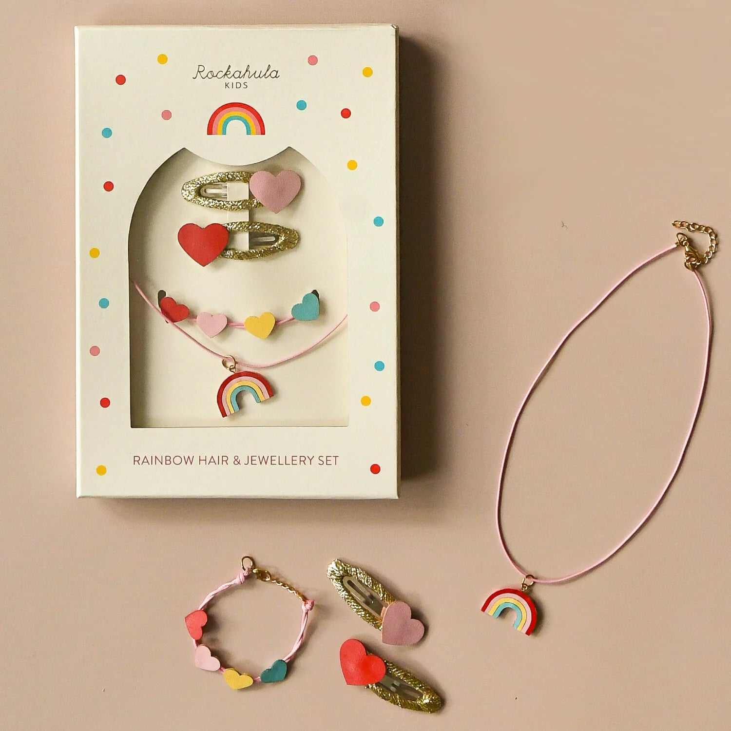 Rainbow Hair and Jewellery Set
