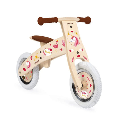 Natural wooden balance bike